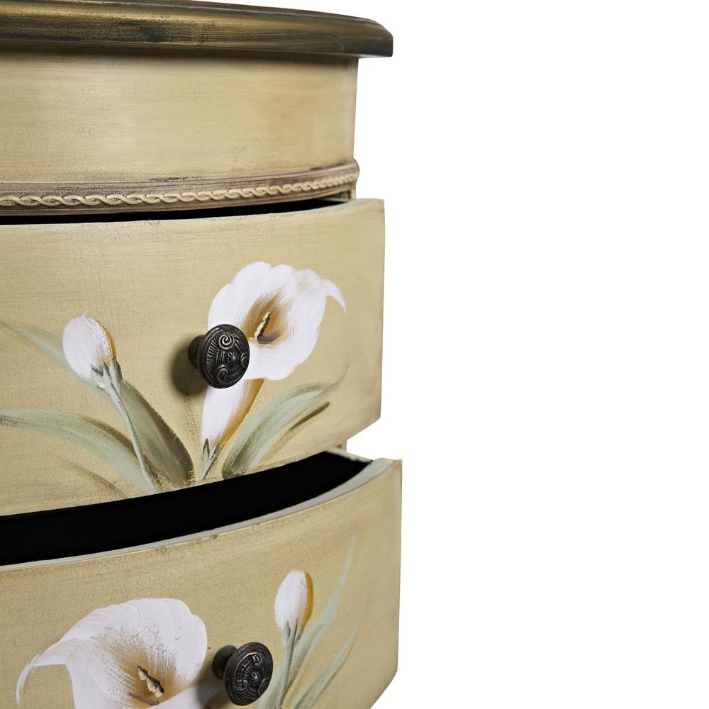 Antique Accessory Table with Calla Lily Floral Art