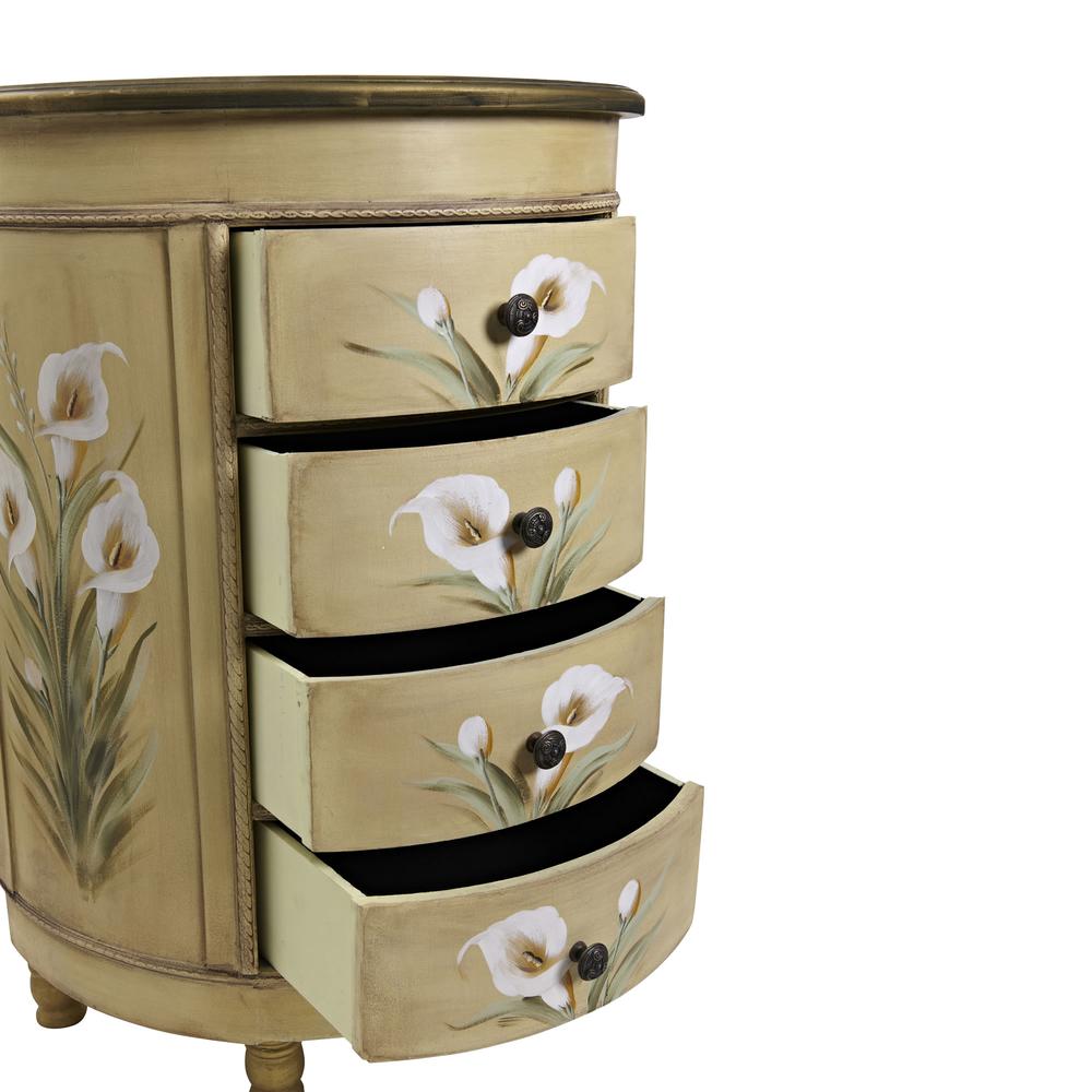 Antique Accessory Table with Calla Lily Floral Art