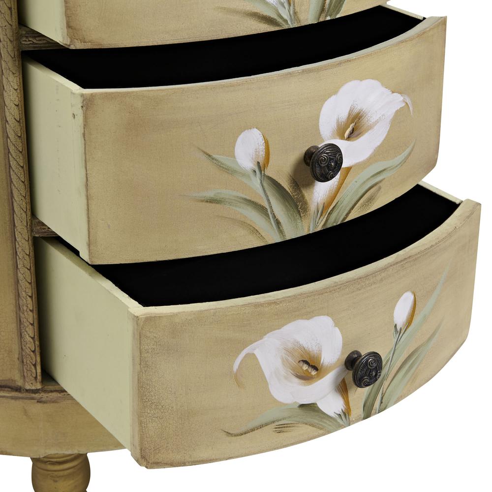 Antique Accessory Table with Calla Lily Floral Art