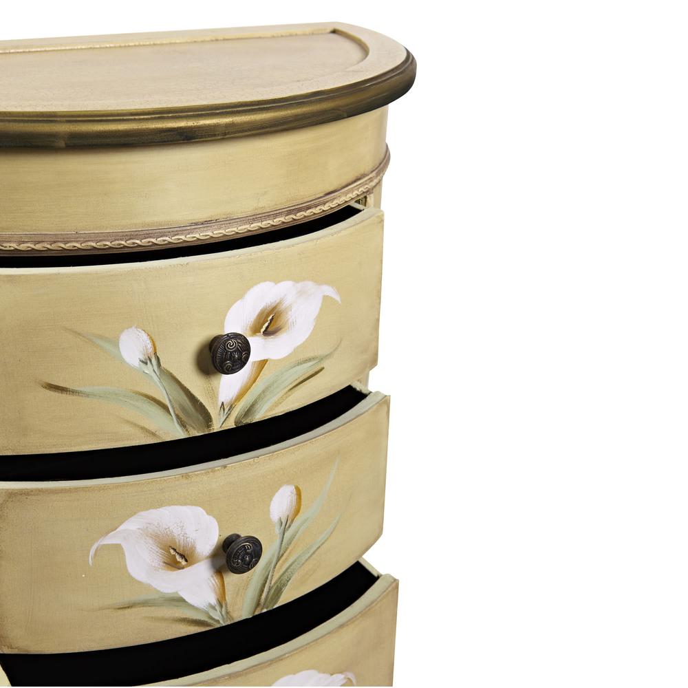 Antique Accessory Table with Calla Lily Floral Art