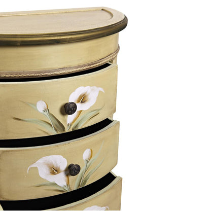 Antique Accessory Table with Calla Lily Floral Art