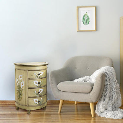 Antique Accessory Table with Calla Lily Floral Art