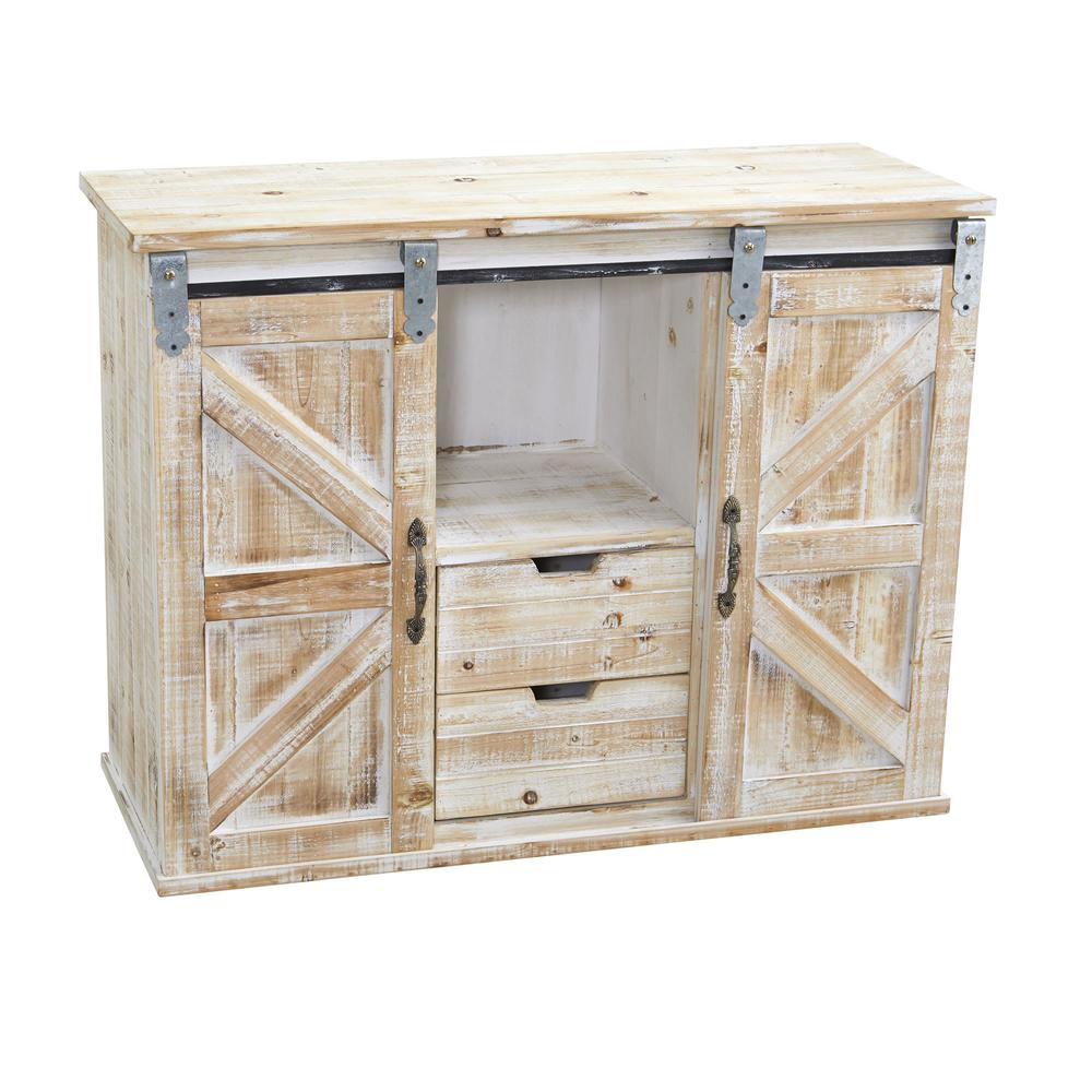 38in. Wide Double Barn Door Console