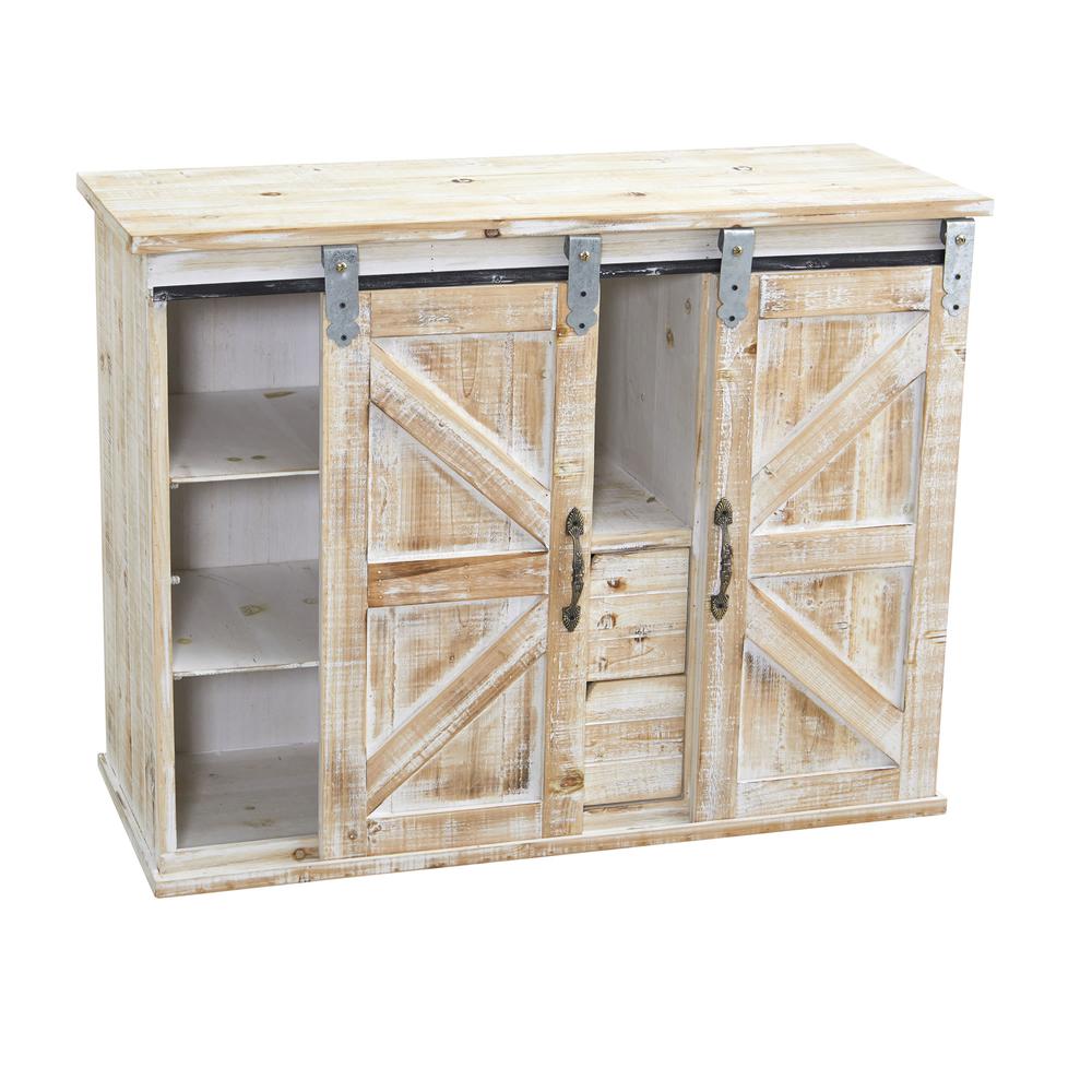 38in. Wide Double Barn Door Console
