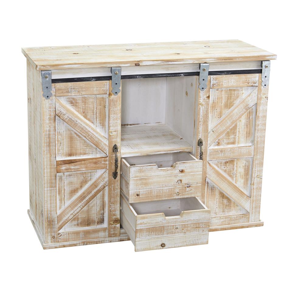 38in. Wide Double Barn Door Console