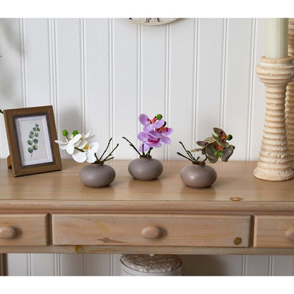 7in. Phalaenopsis Orchid Artificial Arrangement, Set of 3