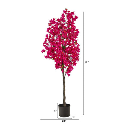 5ft. Bougainvillea Artificial Tree, Pink
