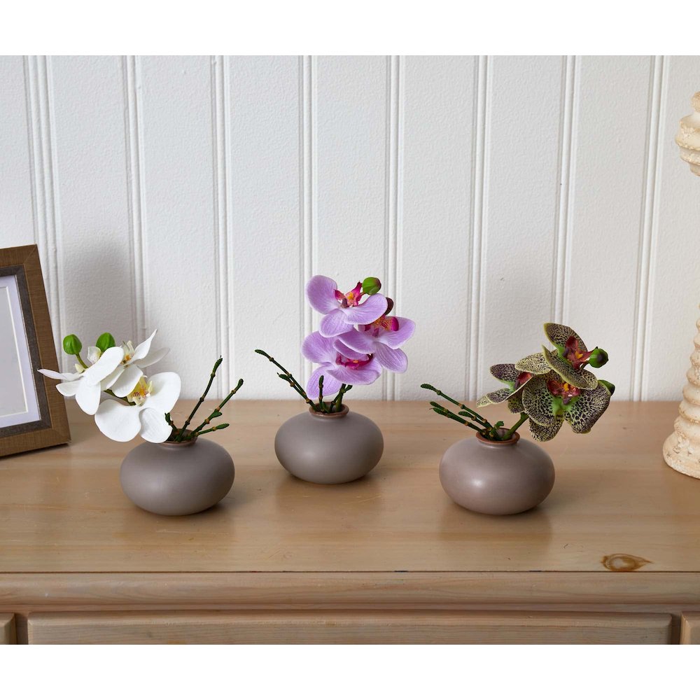 7in. Phalaenopsis Orchid Artificial Arrangement, Set of 3
