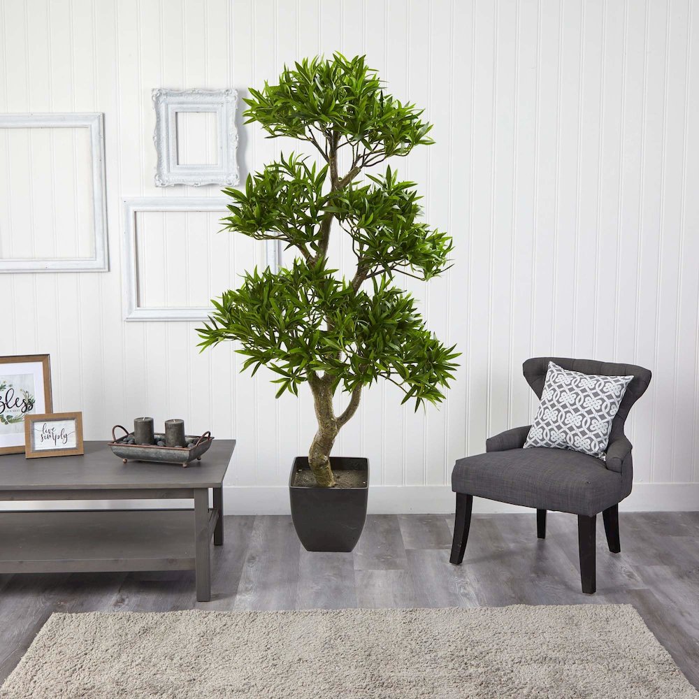 37in. Bonsai Styled Podocarpus Artificial Tree