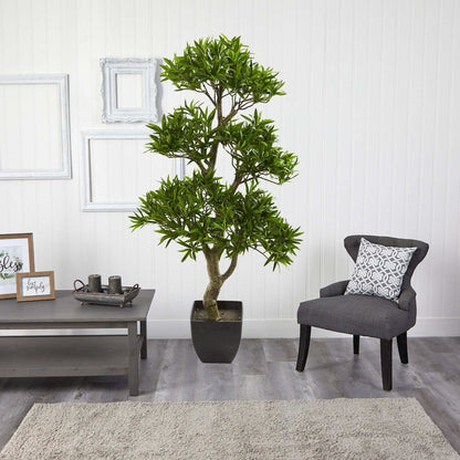 37in. Bonsai Styled Podocarpus Artificial Tree
