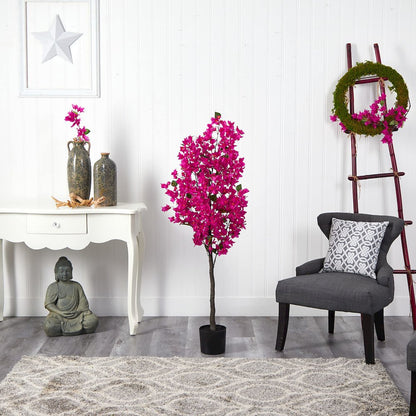 5ft. Bougainvillea Artificial Tree, Pink