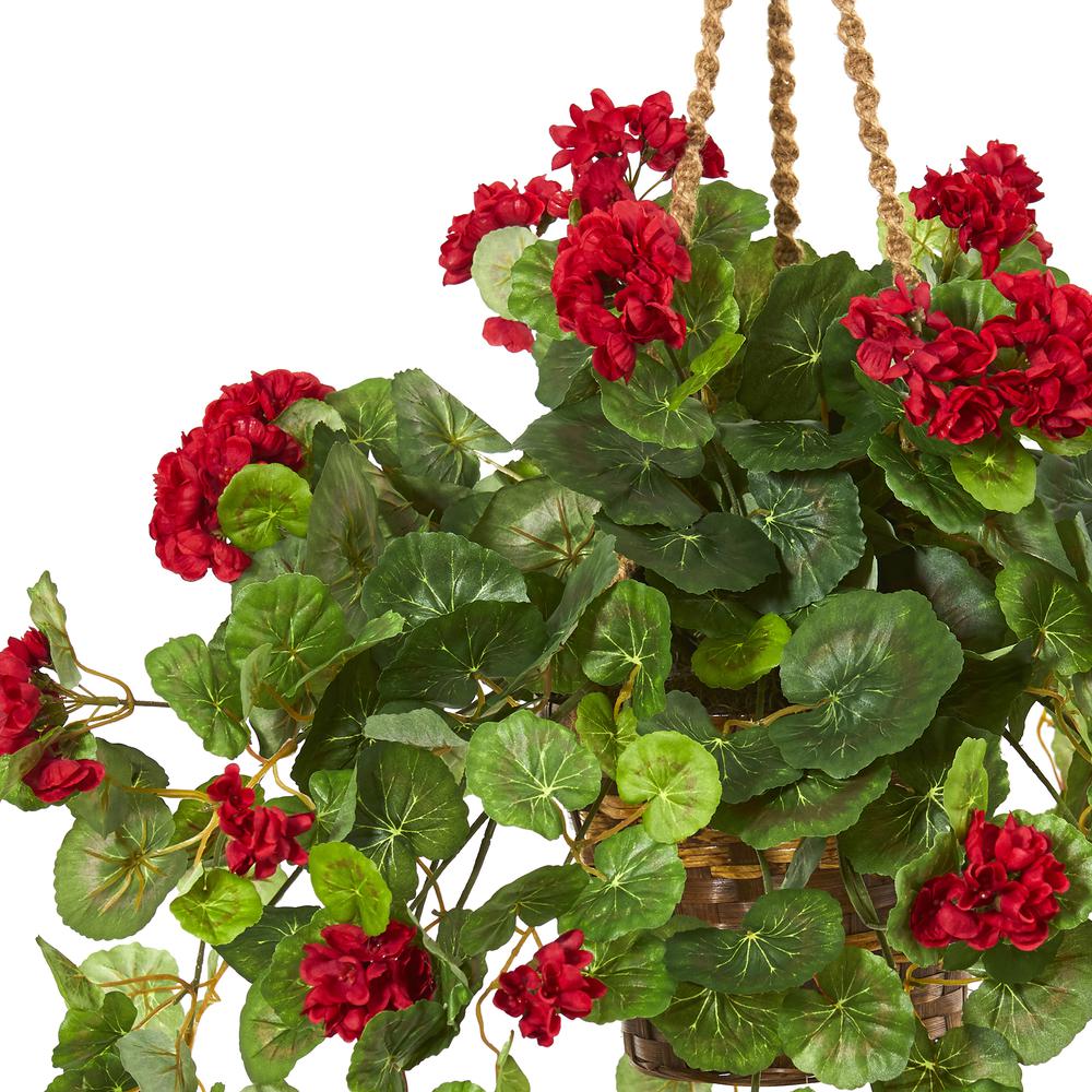27in. Geranium Artificial Plant in Hanging Basket