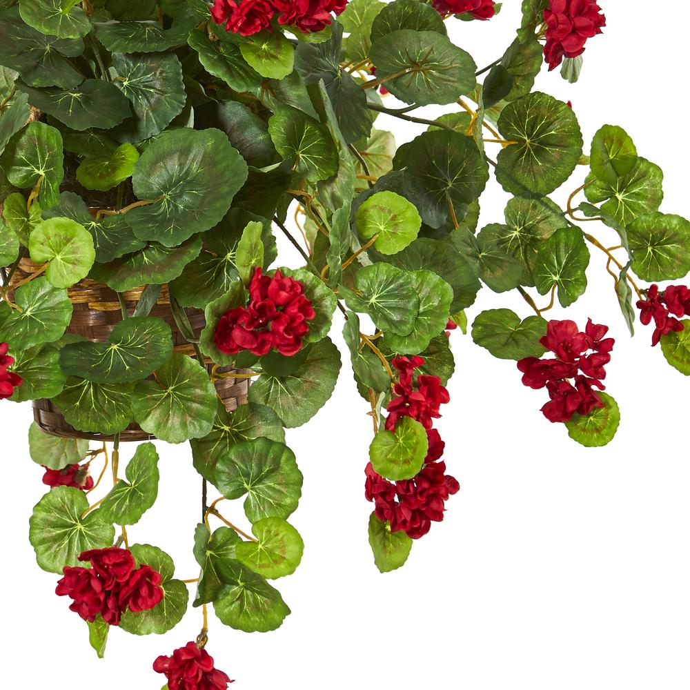 27in. Geranium Artificial Plant in Hanging Basket