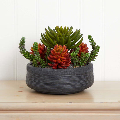 12in. Succulent Garden Artificial Plant in Bowl