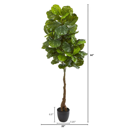 64in. Fiddle Leaf Artificial Tree (Real Touch)