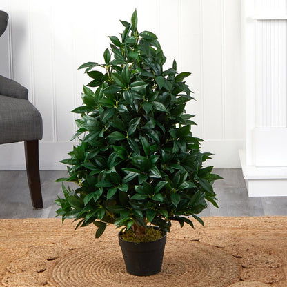 3ft. Bay Leaf Artificial Topiary Tree UV Resistant (Indoor/Outdoor)
