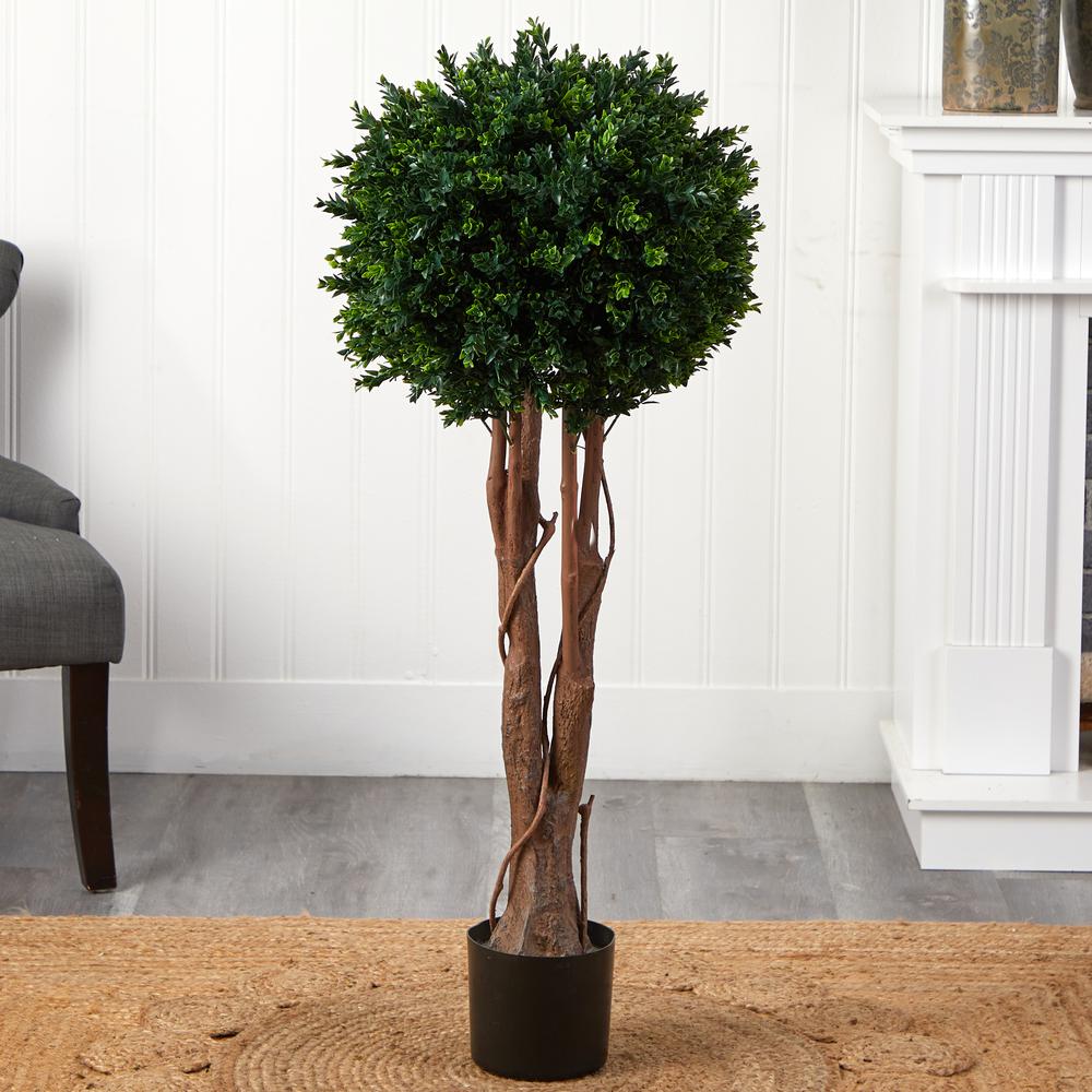 46in. Boxwood Artificial Topiary Tree UV Resistant (Indoor/Outdoor)