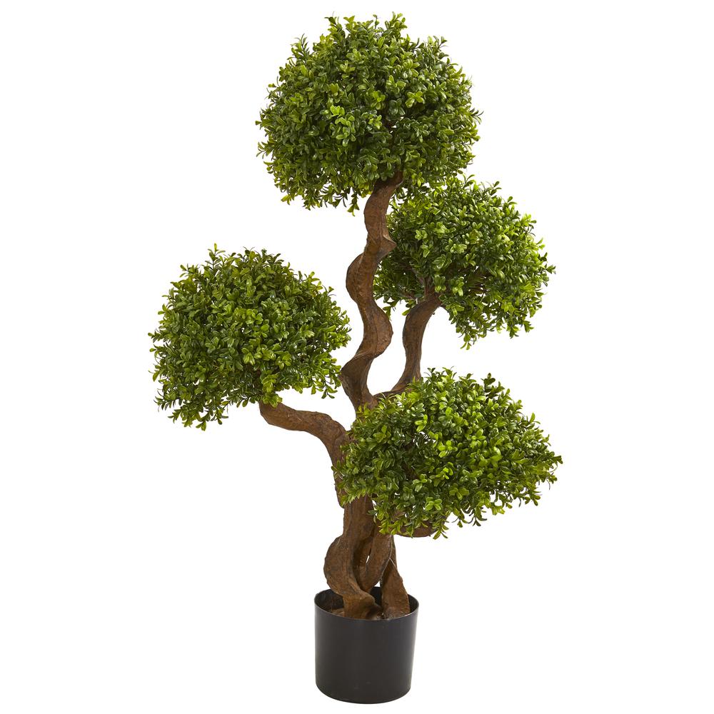 3.5ft. Four Ball Boxwood Artificial Topiary Tree