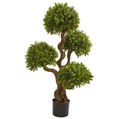 3.5ft. Four Ball Boxwood Artificial Topiary Tree