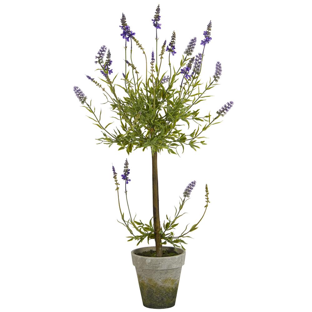 34in. Lavender Single Ball Topiary Artificial Tree