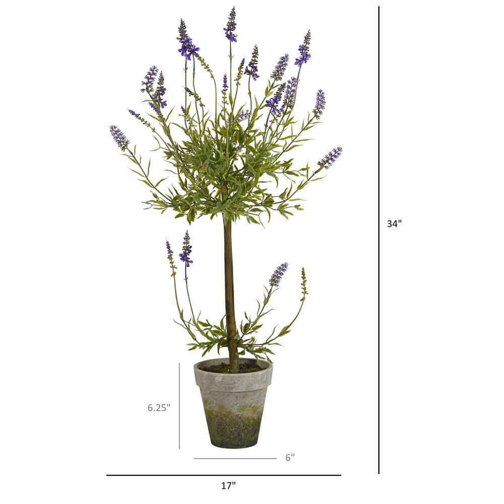 34in. Lavender Single Ball Topiary Artificial Tree