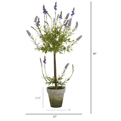 34in. Lavender Single Ball Topiary Artificial Tree