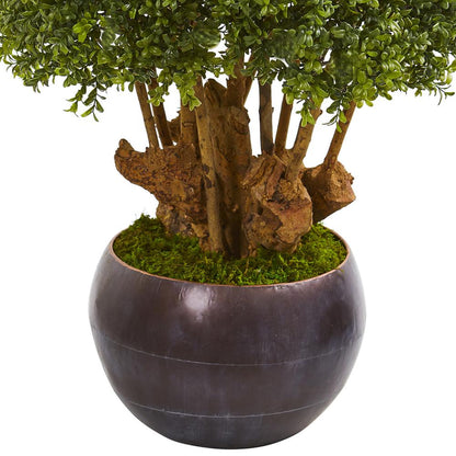 38in. Boxwood Artificial Topiary Tree in Decorative Bowl (Indoor/Outdoor)