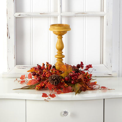 15in. Harvest Fall Artificial Candelabrum Arrangement