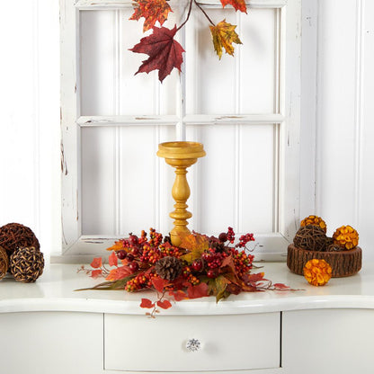 15in. Harvest Fall Artificial Candelabrum Arrangement