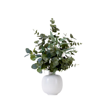 24in. Artificial Eucalyptus Leaves Arrangement with Ceramic Planter