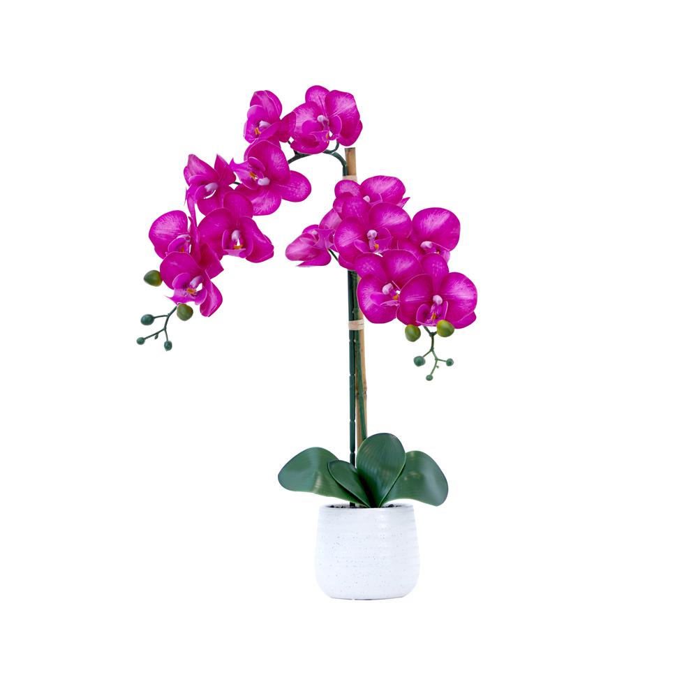 19in. Artificial Purple Orchid with Decorative Vase