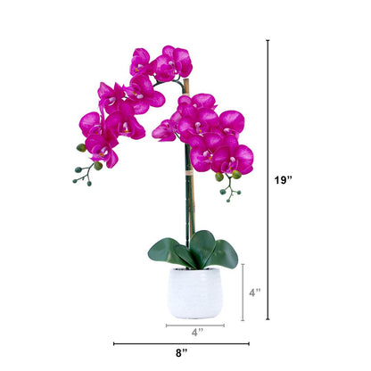 19in. Artificial Purple Orchid with Decorative Vase