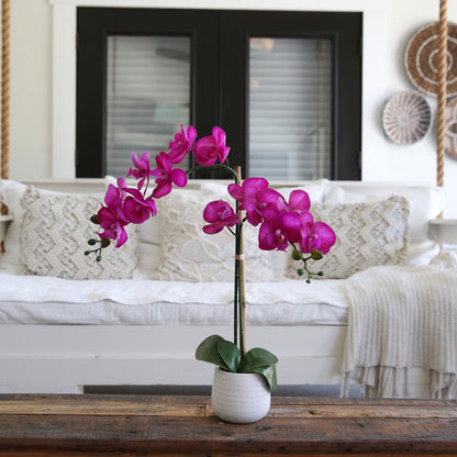 19in. Artificial Purple Orchid with Decorative Vase