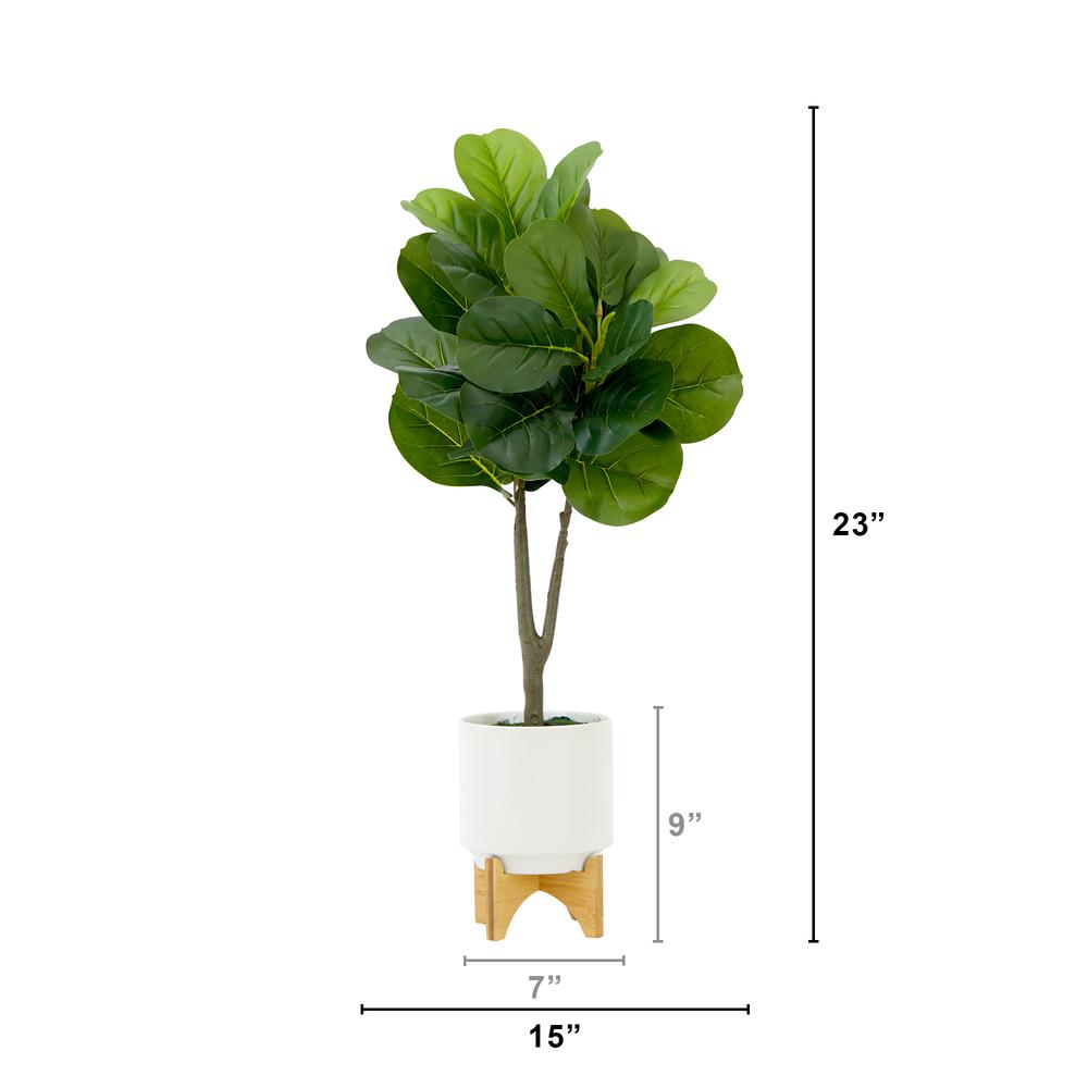33in. Artificial Fiddle Fig with Stand Planter
