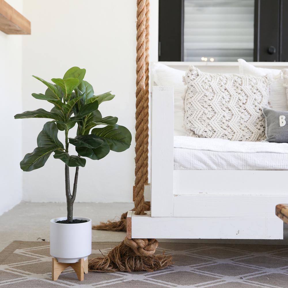 33in. Artificial Fiddle Fig with Stand Planter