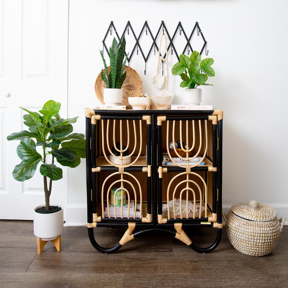 33in. Artificial Fiddle Fig with Stand Planter