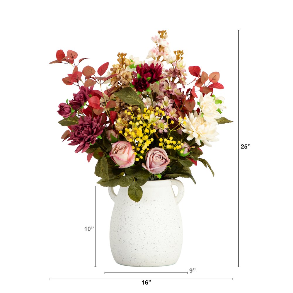 25in. Mixed Flower Arrangement in Ceramic Vase