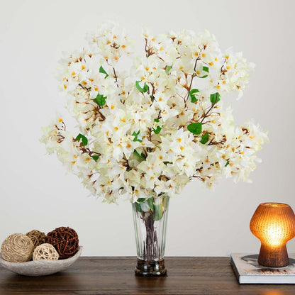 30in. Artificial Bougainvillea Arrangement in Glass Vase