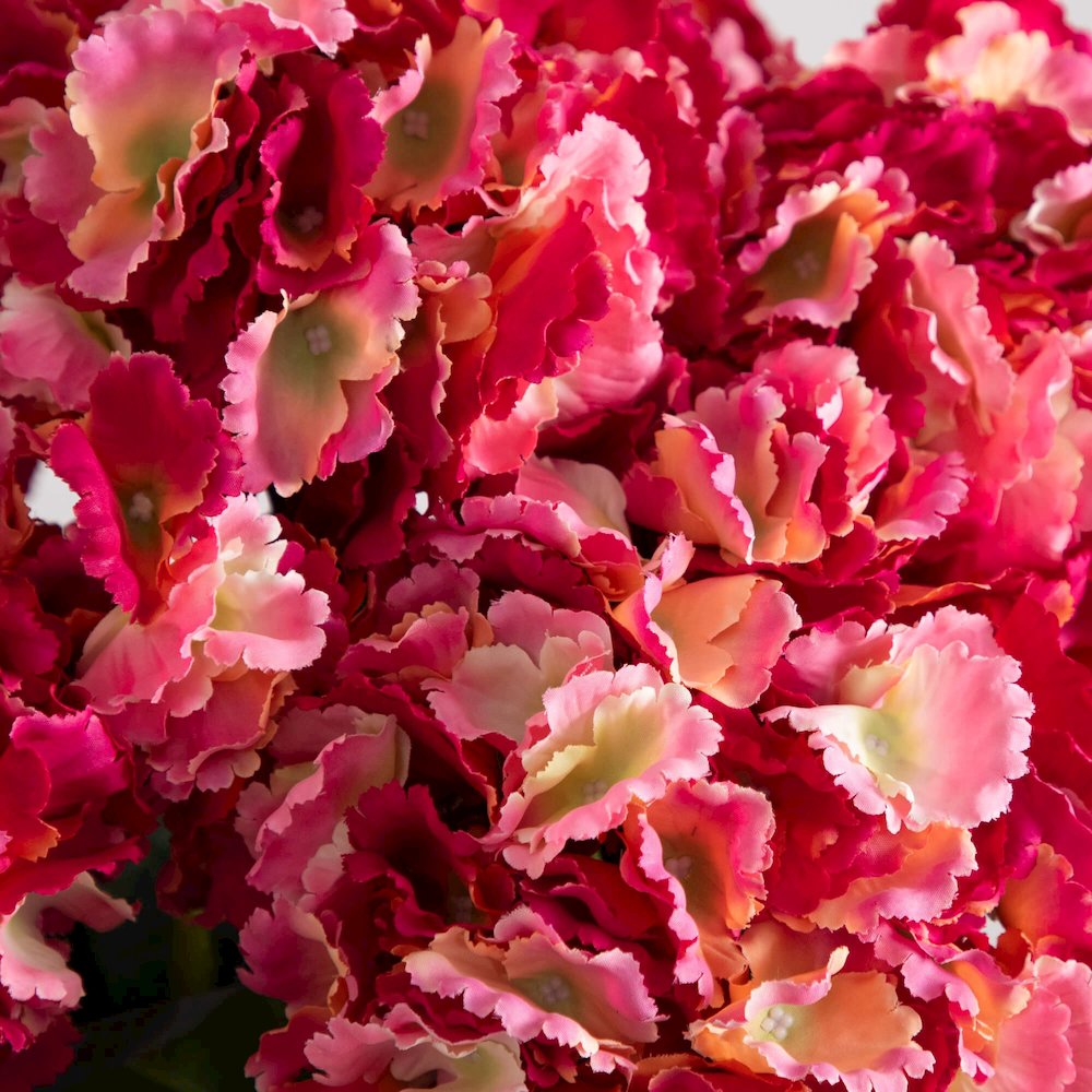 20in. Artificial Hydrangea Arrangement in Glass Vase
