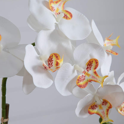 26in. Artificial Orchid Arrangement in Handmade Mexican Talavera Ceramic Planter
