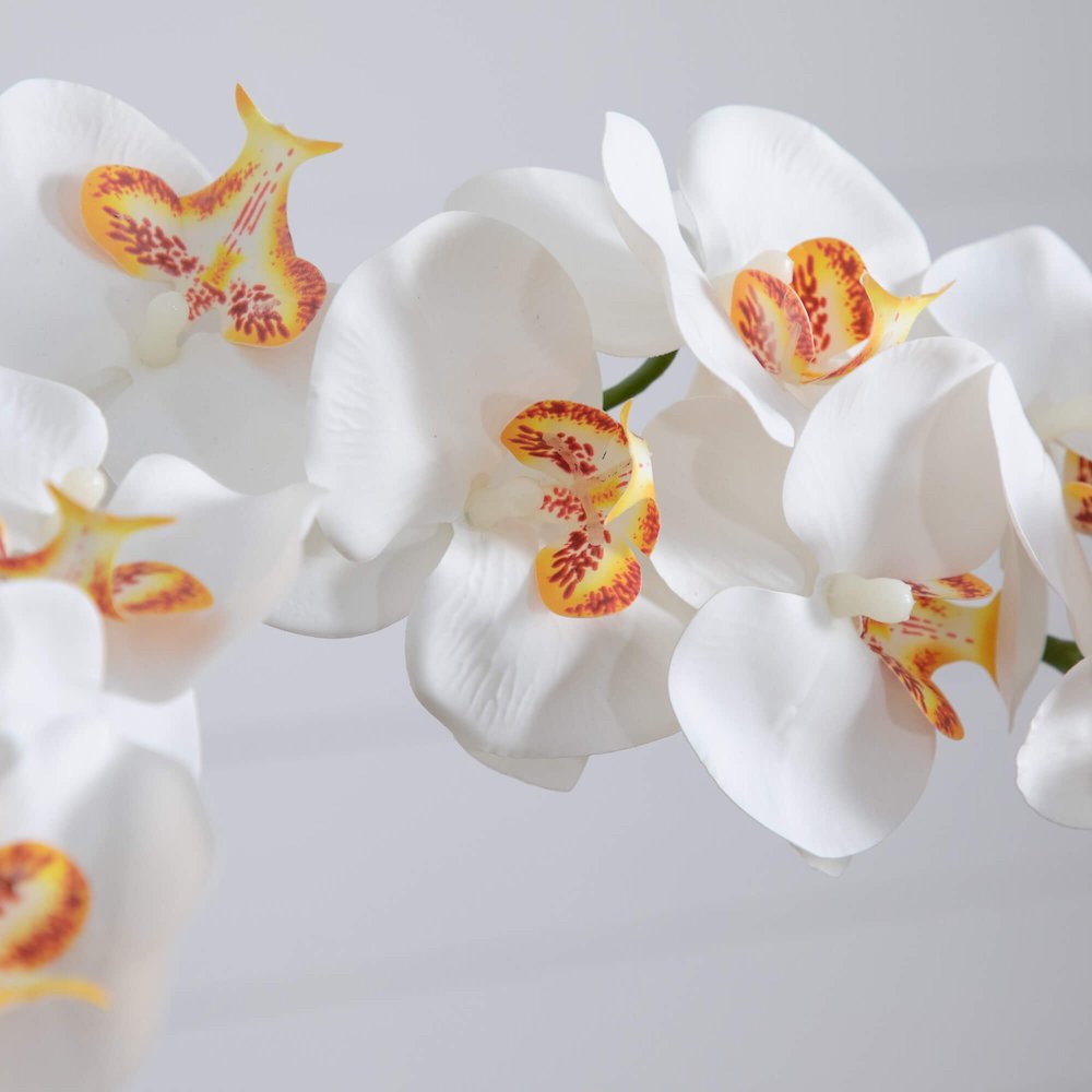 26in. Artificial Double Orchid Mexican Talavera Ceramic Planter