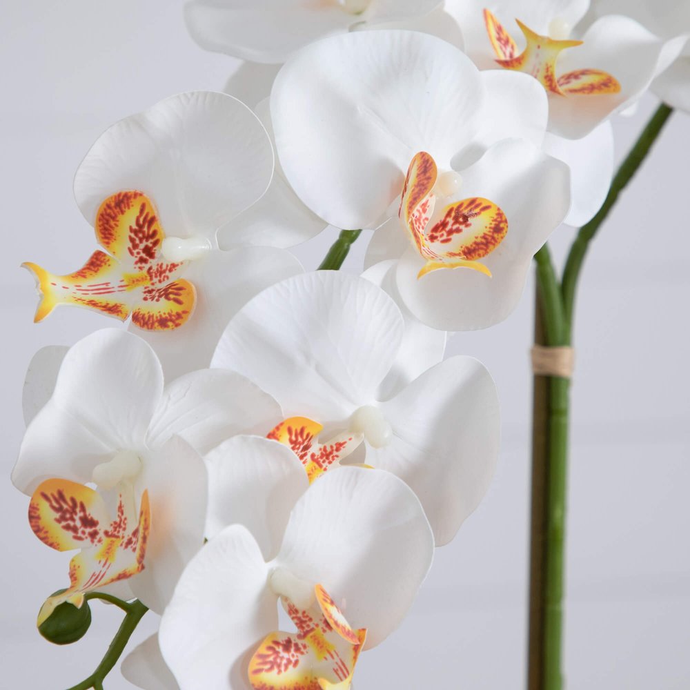 26in. Artificial Double Orchid Mexican Talavera Ceramic Planter