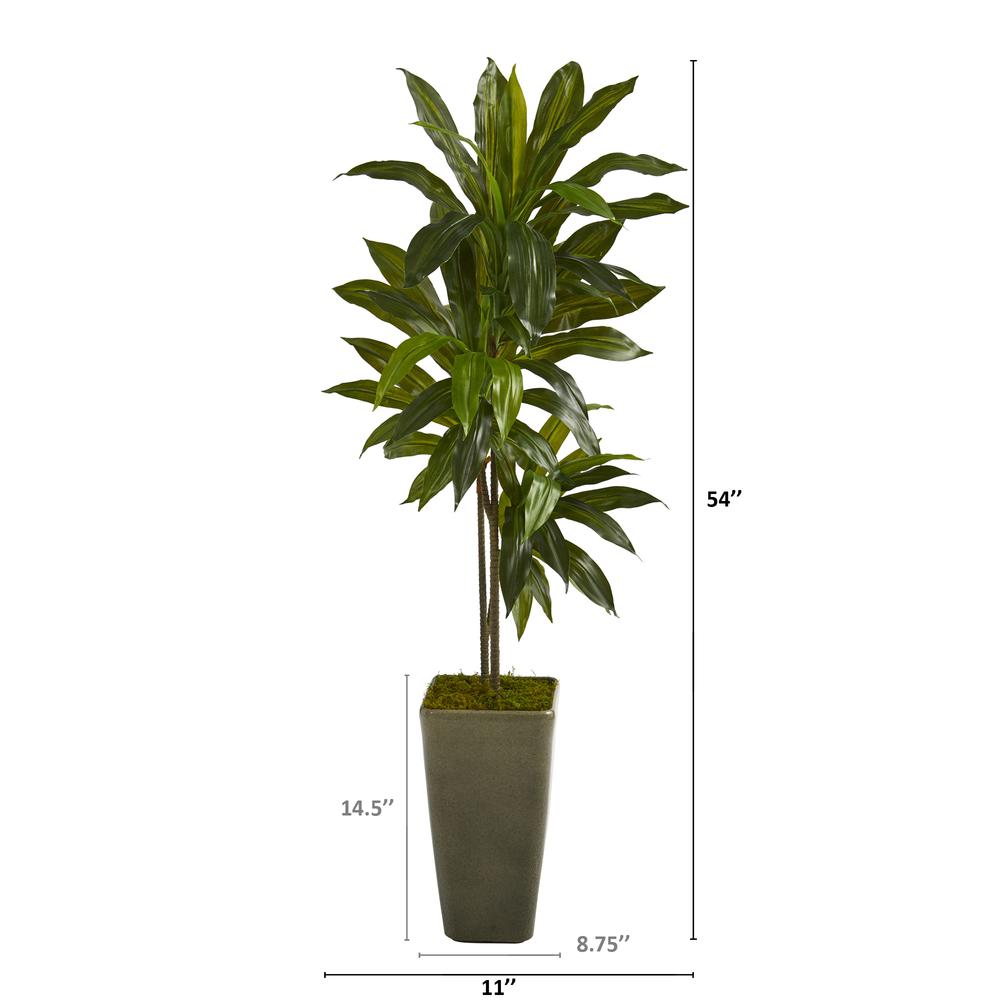 4.5ft. Dracaena Artificial Plant in Green Planter (Real Touch)