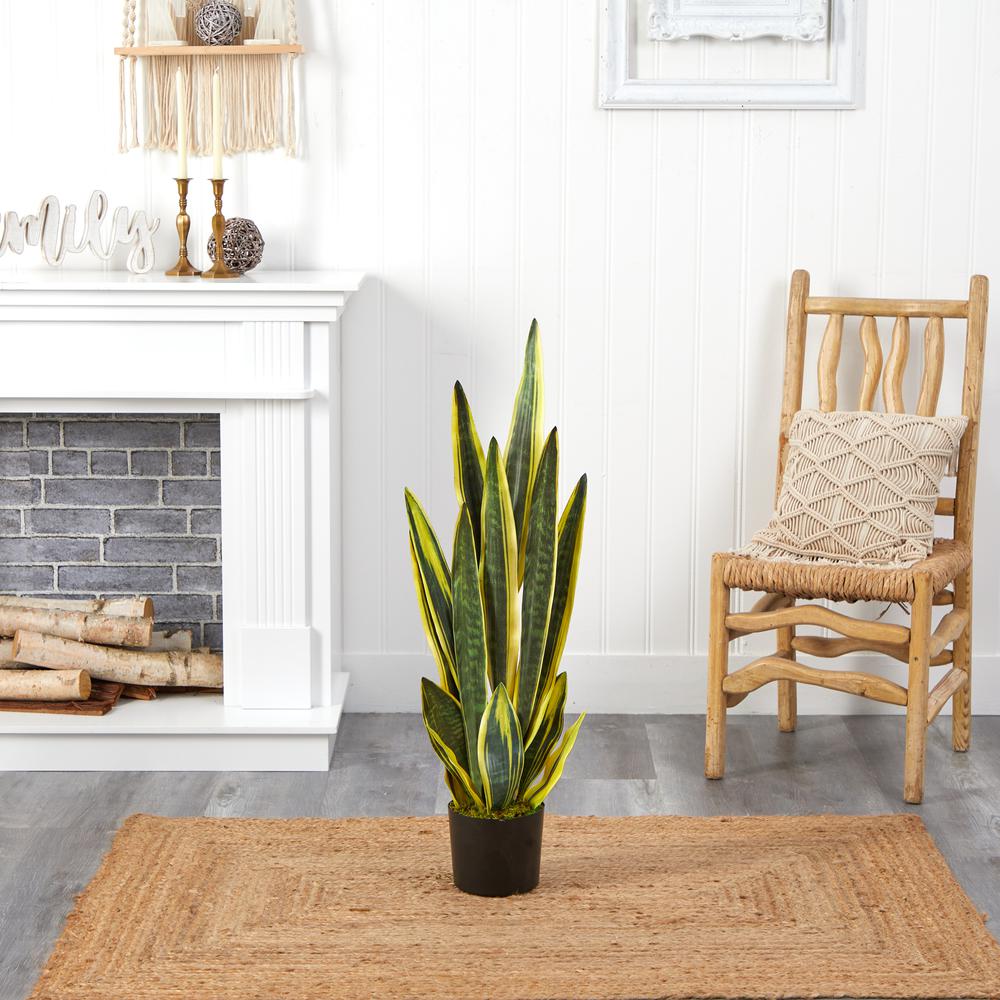 38in. Sansevieria Artificial Plant, Green