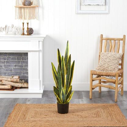 38in. Sansevieria Artificial Plant, Green