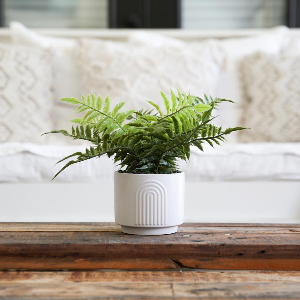 13in. Artificial Boston Fern Plant with Decorative Planter
