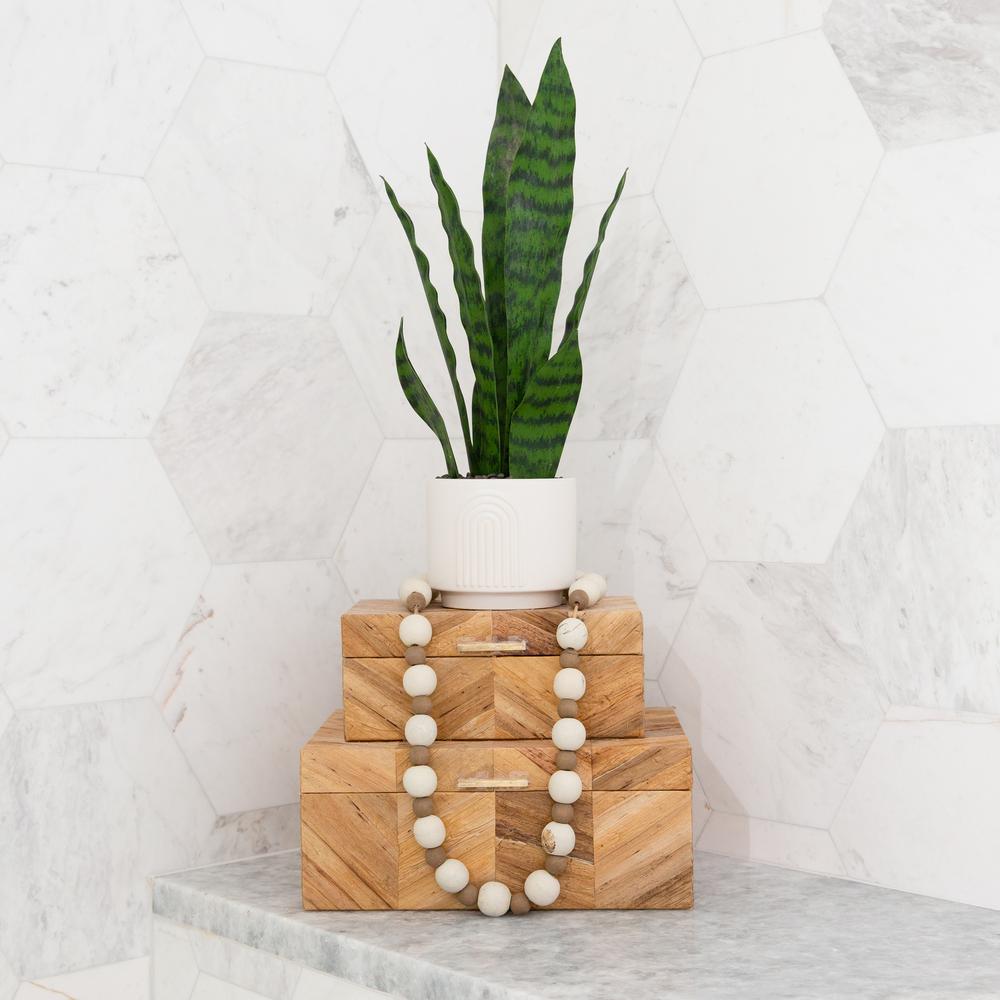 16in. Artificial Sansevieria Snake Plant with Decorative Planter