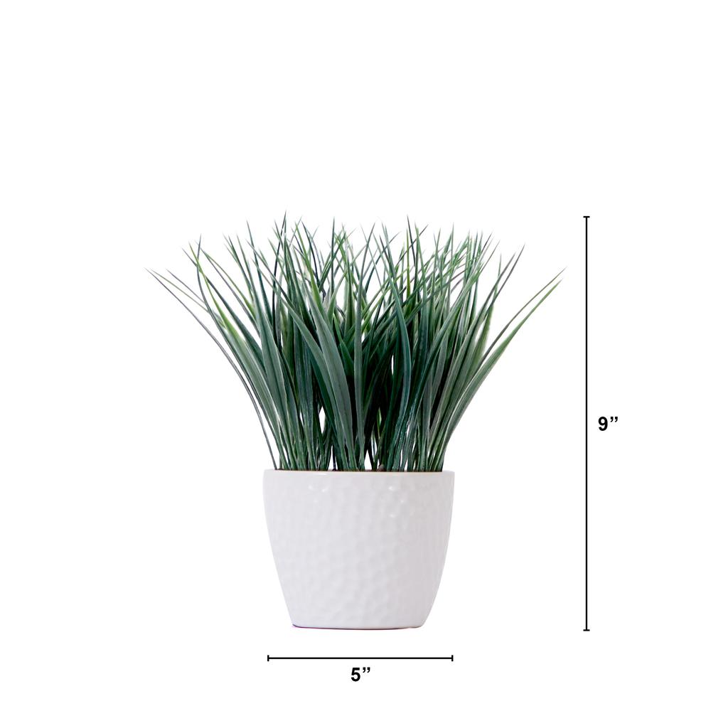9in. Artificial Grass Plant with Decorative Planter