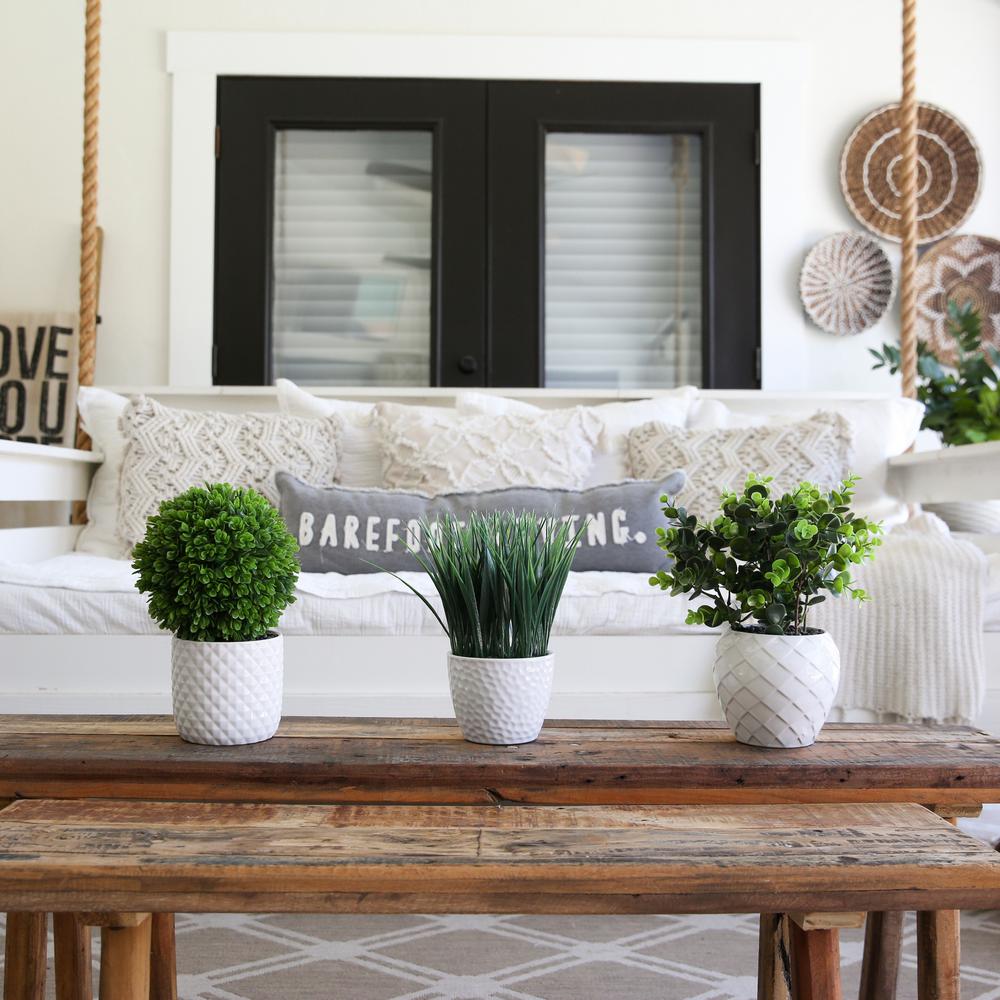 9in. Artificial Grass Plant with Decorative Planter