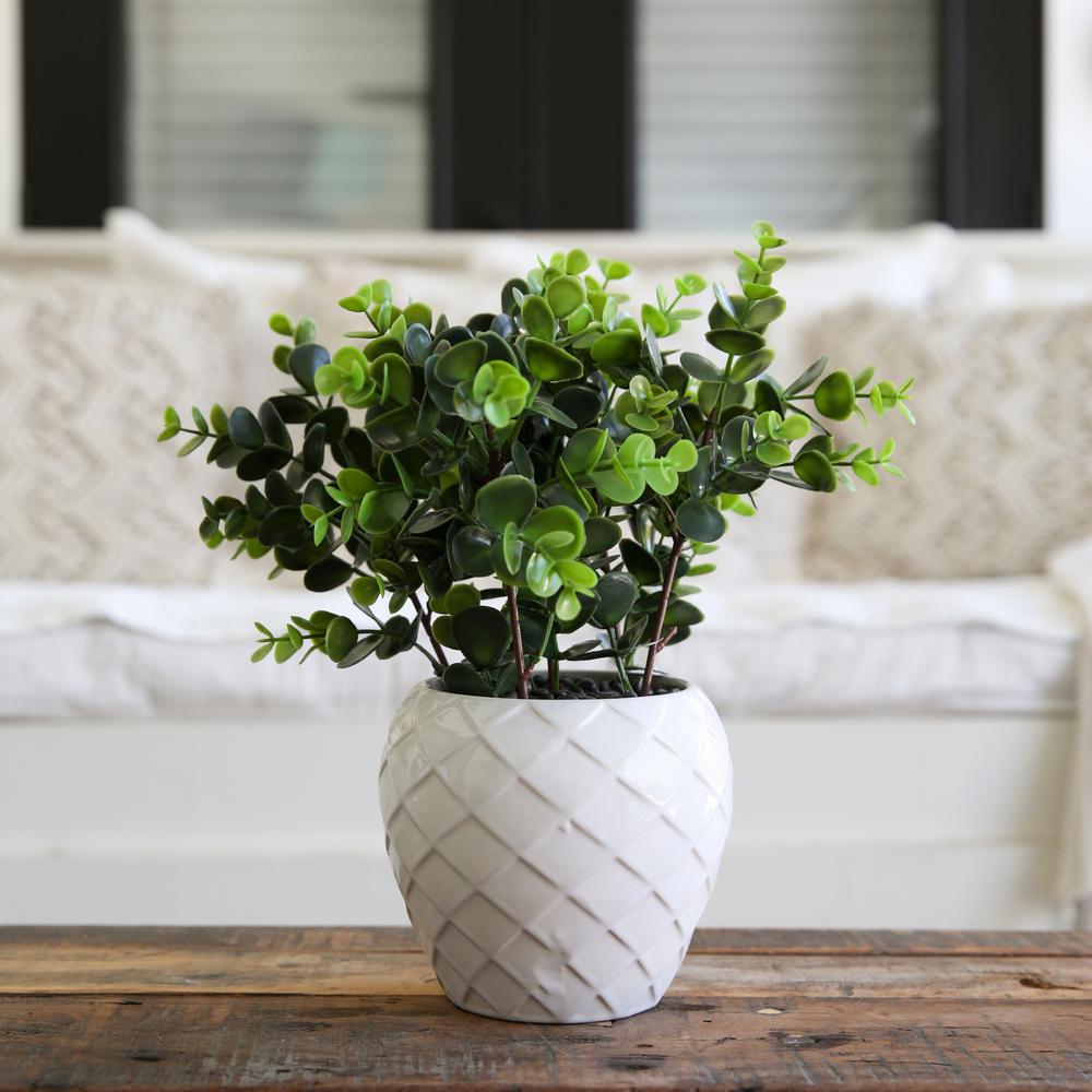 11in. Artificial Boxwood Plant with Decorative Planter